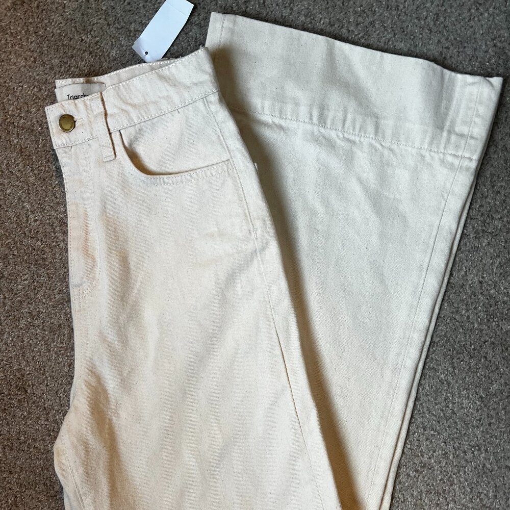 BNWT Triarchy Wide Leg Off-White Denim, Size 26